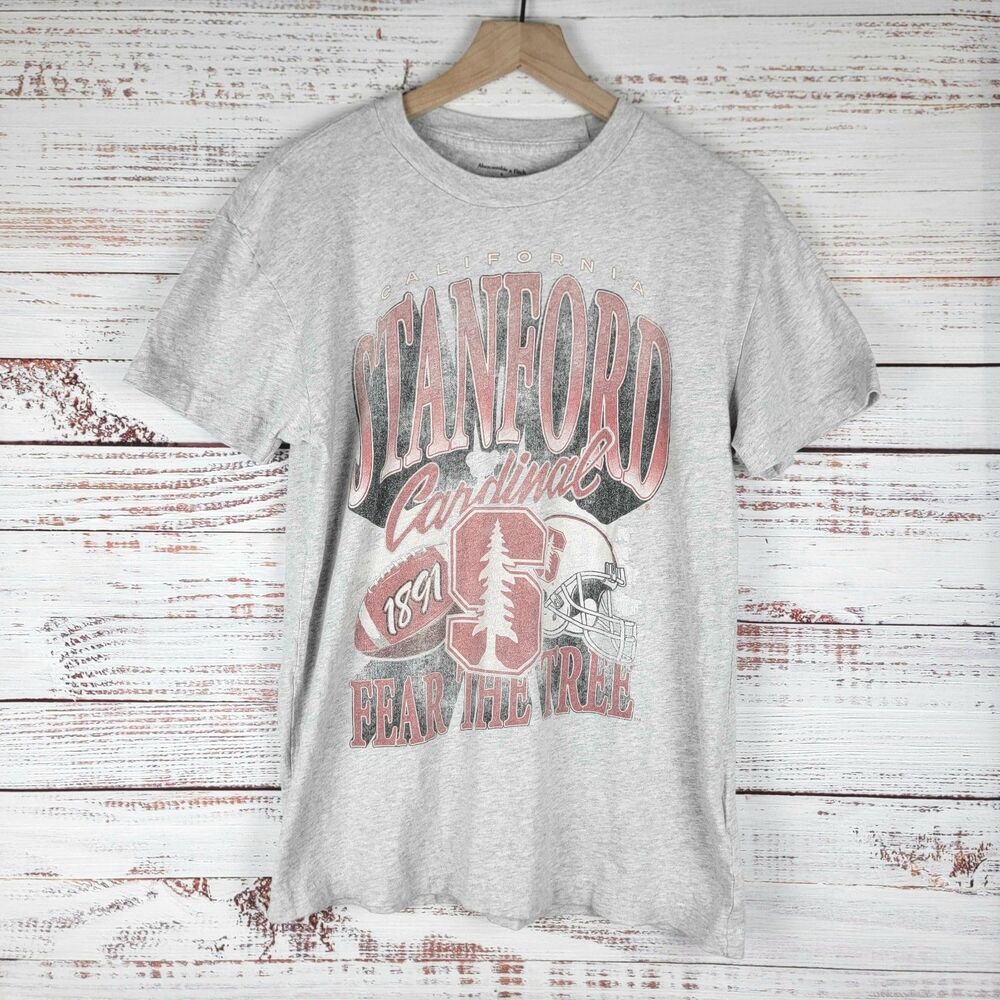 Abercrombie Fitch x Reserve T Shirt Mens Size S Stanford Cardinal Gray S/S